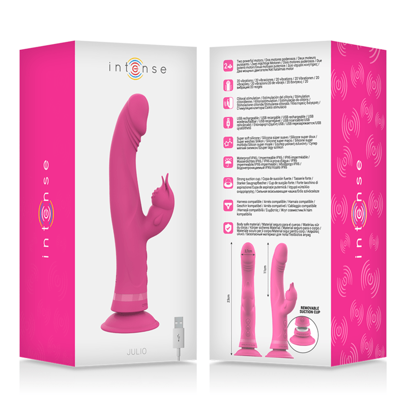 INTENSE - JULIO RABBIT VIBRATOR PINK SILICONE - Kink&Play