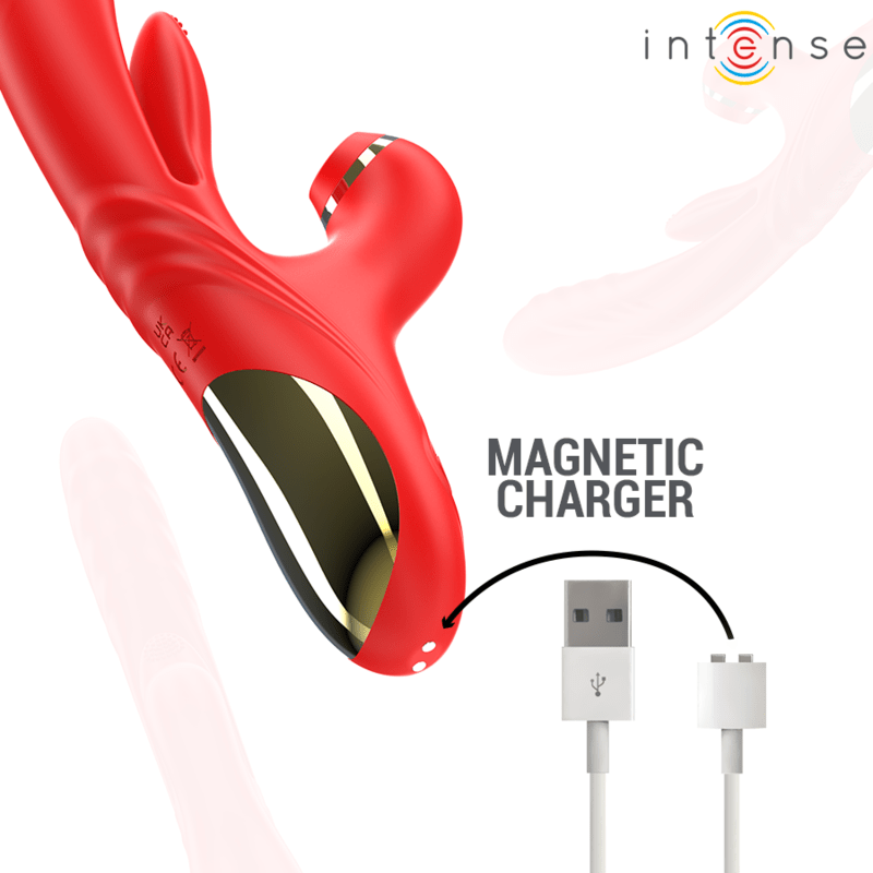INTENSE - KAROL MULTIFUNCTION VIBRATOR THRUST & STIMULATION & STIMULATING WAVES RED - Kink&Play