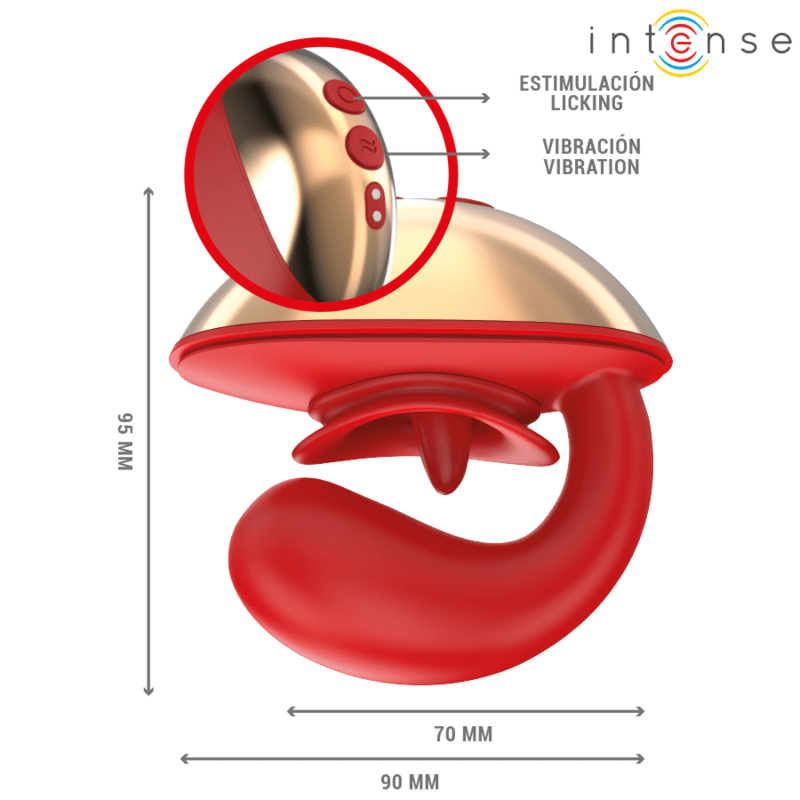 INTENSE - MARIAH VIBRATOR & STIMULATOR IN U SHAPE 10 VIBRATIONS RED - Kink&Play