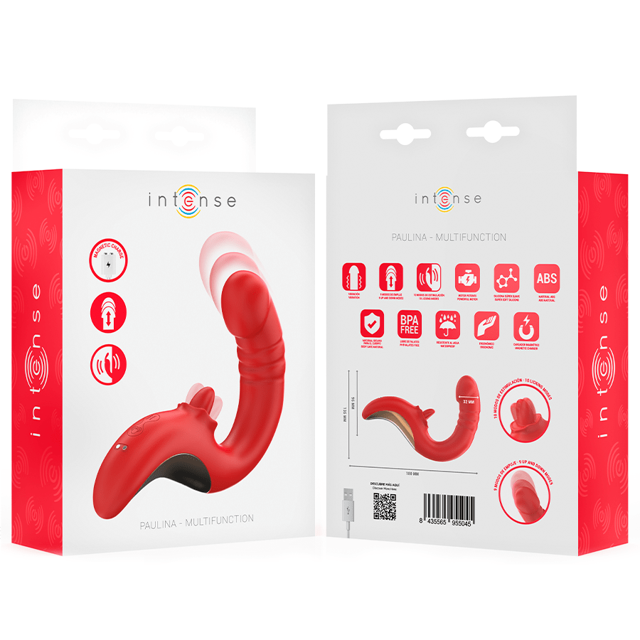 INTENSE - PAULINA VIBRATOR AND STIMULATOR IN U SHAPE RED - Kink&Play