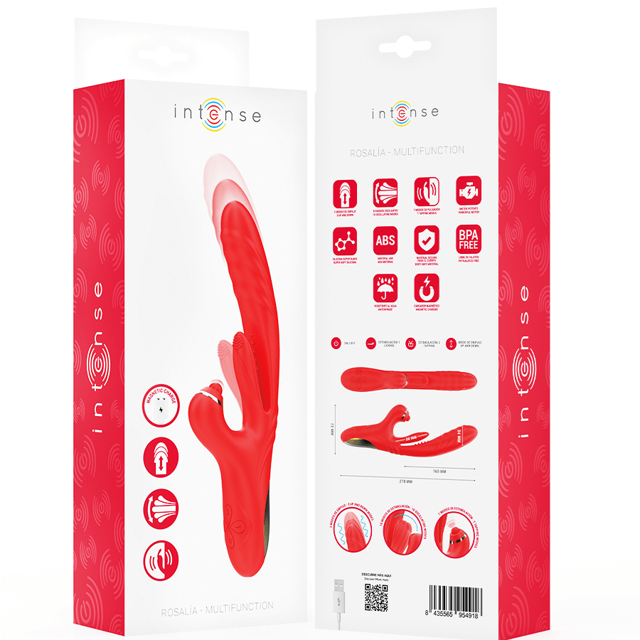 INTENSE - ROSALIA MULTIFUNCTION VIBRATOR 3 IN 1 RED - Kink&Play