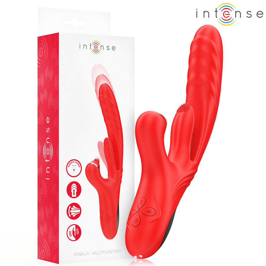 INTENSE - ROSALIA MULTIFUNCTION VIBRATOR 3 IN 1 RED - Kink&Play