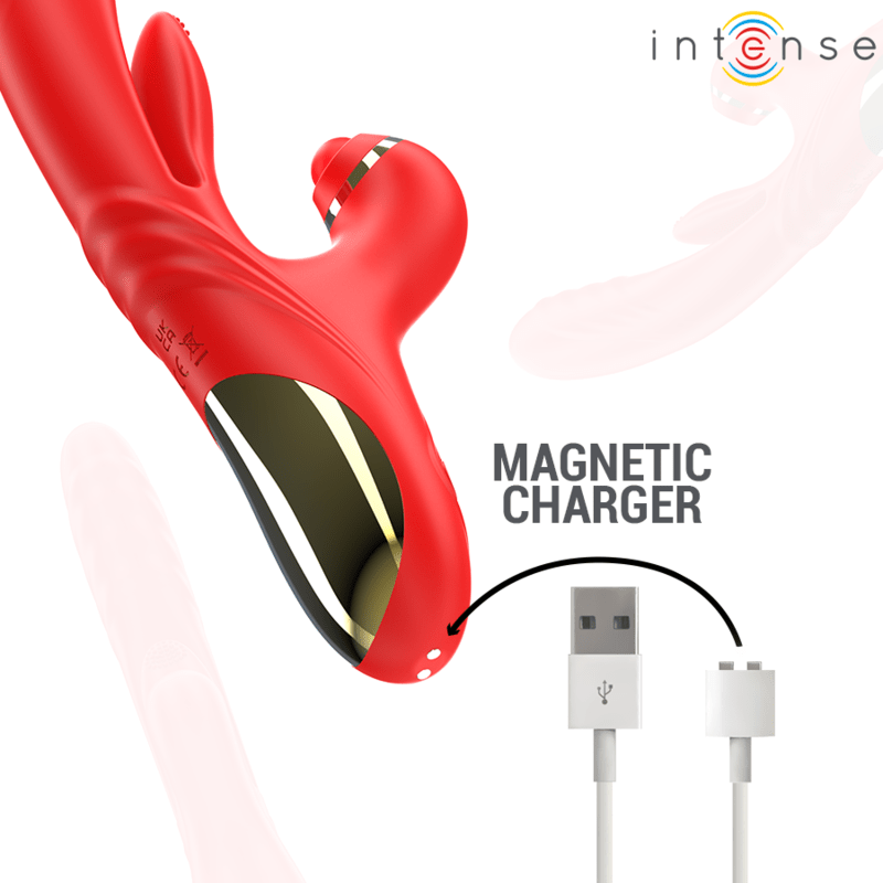 INTENSE - ROSALIA MULTIFUNCTION VIBRATOR 3 IN 1 RED - Kink&Play