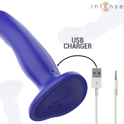 INTENSE - SHORTY VIBRATOR WITH SUCTION CUP BLUE REMOTE CONTROL - Kink&Play