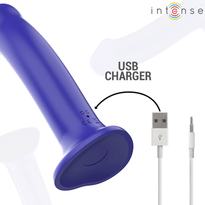 INTENSE - VICTORIA VIBRATOR WITH SUCTION CUP 10 VIBRATIONS DARK BLUE REMOTE CONTROL - Kink&Play