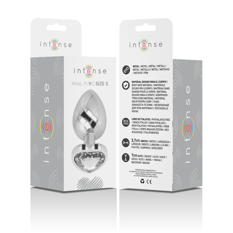 INTENSE - WHITE HEART ALUMINUM METAL ANAL PLUG SIZE S - Kink&Play