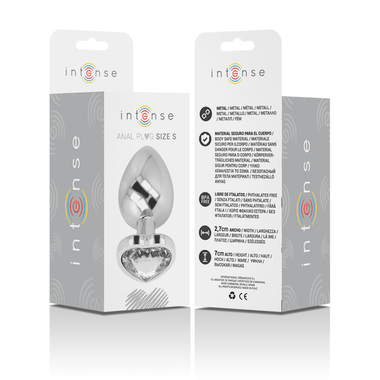 INTENSE - WHITE HEART ALUMINUM METAL ANAL PLUG SIZE S - Kink&Play