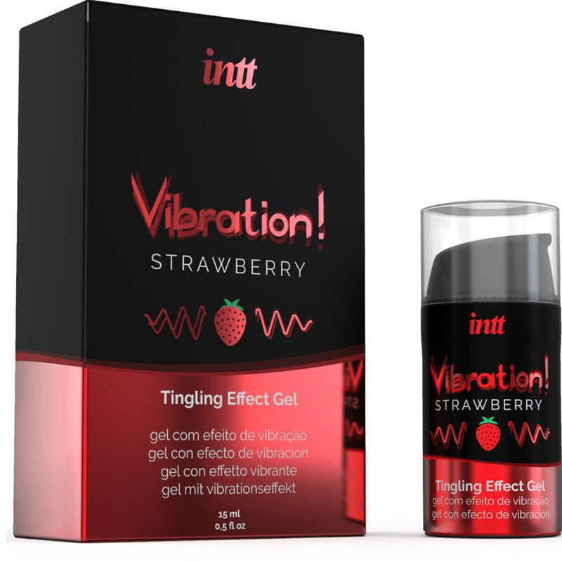 INTT - POWERFUL INTIMATE STIMULANT LIQUID VIBRATING GEL STRAWBERRY 15 ML - Kink&Play