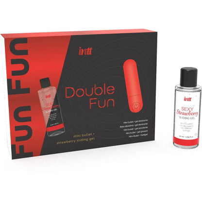 INTT RELEASES - DOUBLE FUN KIT WITH VIBRATING BULLET AND STRAWBERRY MASSAGE GEL - Kink&Play