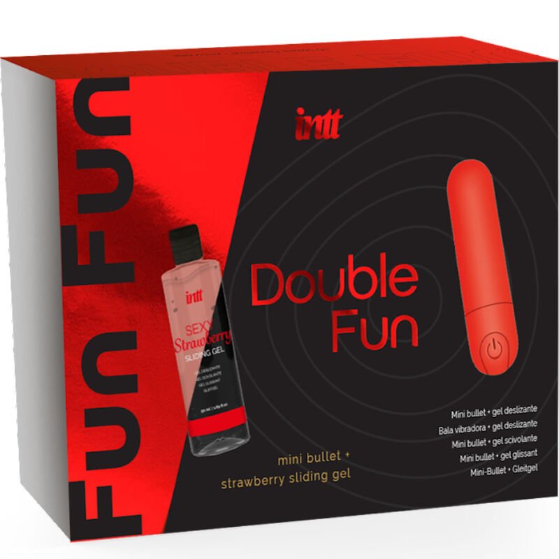 INTT RELEASES - DOUBLE FUN KIT WITH VIBRATING BULLET AND STRAWBERRY MASSAGE GEL - Kink&Play