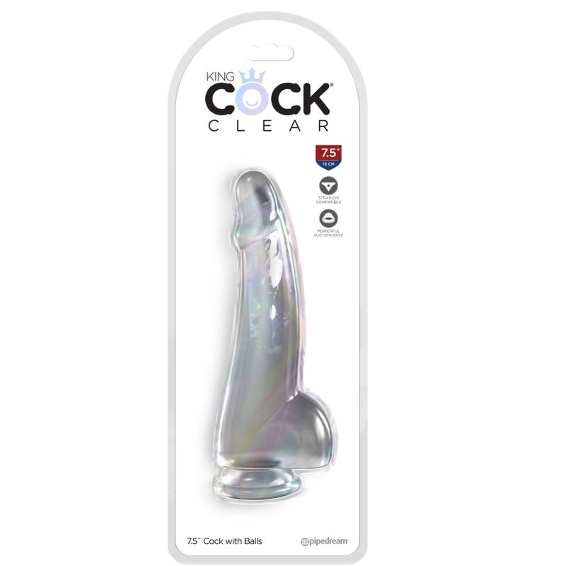 KING COCK - CLEAR DILDO WITH TESTICLES 15.2 CM TRANSPARENT - Kink&Play