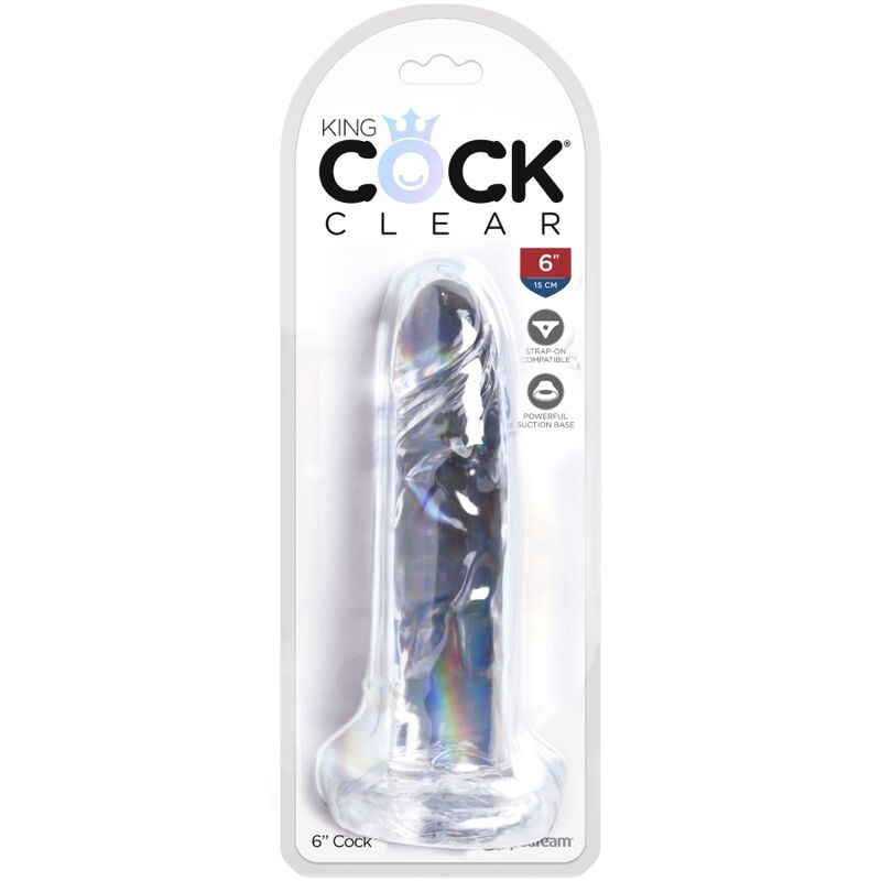 KING COCK - CLEAR REALISTIC PENIS 15.5 CM TRANSPARENT - Kink&Play