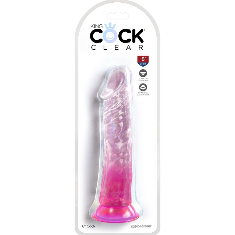 KING COCK - CLEAR REALISTIC PENIS 19.7 CM PINK - Kink&Play