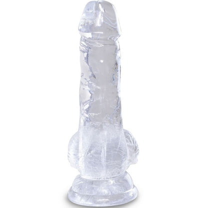 KING COCK - CLEAR REALISTIC PENIS WITH BALLS 10.1 CM TRANSPARENT - Kink&Play