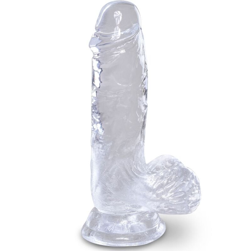 KING COCK - CLEAR REALISTIC PENIS WITH BALLS 10.1 CM TRANSPARENT - Kink&Play