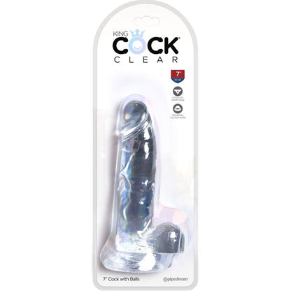 KING COCK - CLEAR REALISTIC PENIS WITH BALLS 15.2 CM TRANSPARENT - Kink&Play
