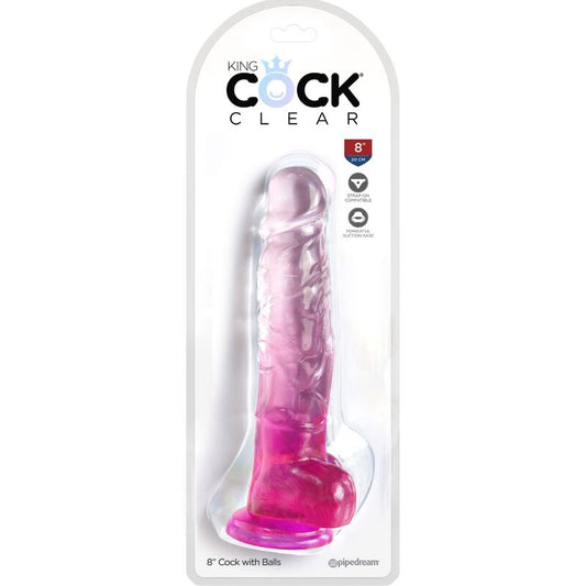 KING COCK - CLEAR REALISTIC PENIS WITH BALLS 16.5 CM PINK - Kink&Play