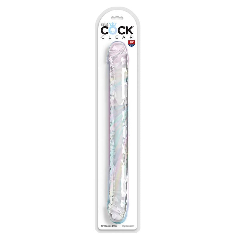 KING COCK - DOUBLE TROUBLE DOUBLE DILDO 46 CM CLEAR - Kink&Play