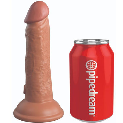 KING COCK - ELITE REALISTIC DILDO VIBRATING & SILICONE 15.2 CM CARAMEL - Kink&Play