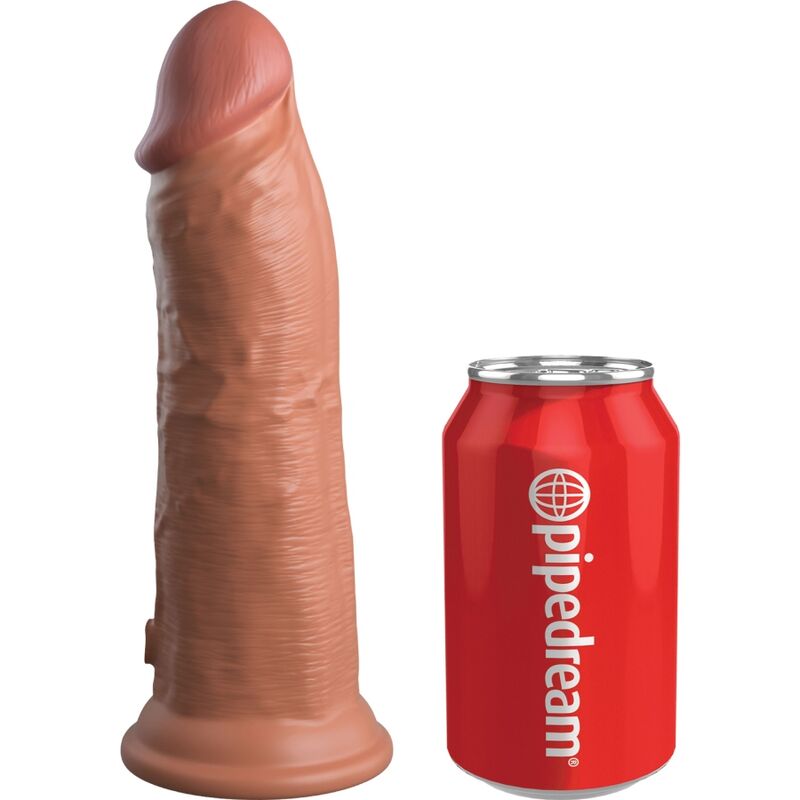 KING COCK - ELITE REALISTIC DILDO VIBRATING & SILICONE 20.3 CM CARAMEL - Kink&Play
