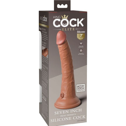 KING COCK - ELITE REALISTIC SILICONE DILDO 17.8 CM CARAMEL - Kink&Play