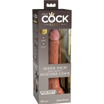 KING COCK - ELITE REALISTIC SILICONE DILDO 17.8 CM CARAMEL - Kink&Play
