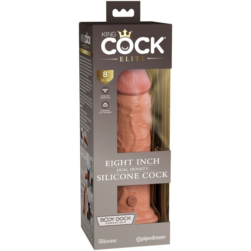 KING COCK - ELITE REALISTIC SILICONE DILDO 20.3 CM CARAMEL - Kink&Play