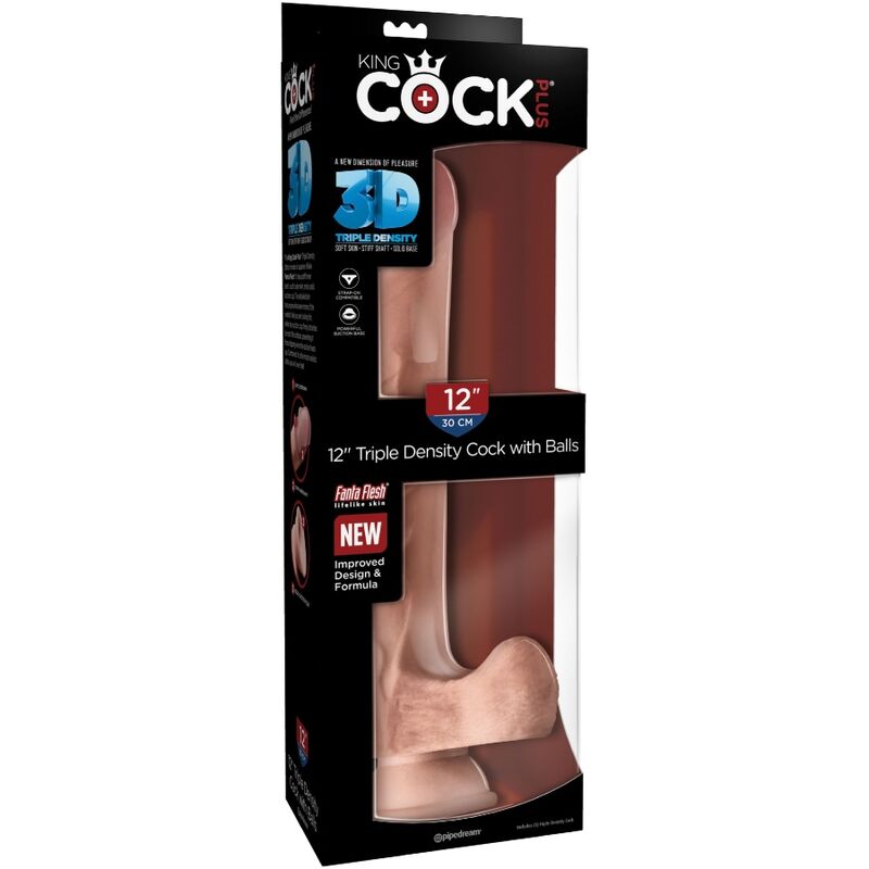 KING COCK - REALISTIC PENIS WITH BALLS 3D 24.8 CM LIGHT - Kink&Play