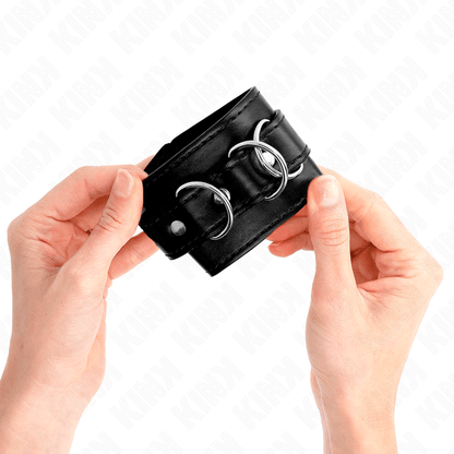 KINK - 3 D - RING WRIST RESTRAINTS ADJUSTABLE BLACK 17.5 - 25 CM X 6 CM - Kink&Play
