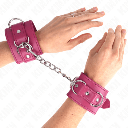 KINK - 3 D - RING WRIST RESTRAINTS ADJUSTABLE PINK 17.5 - 25 CM X 6 CM - Kink&Play