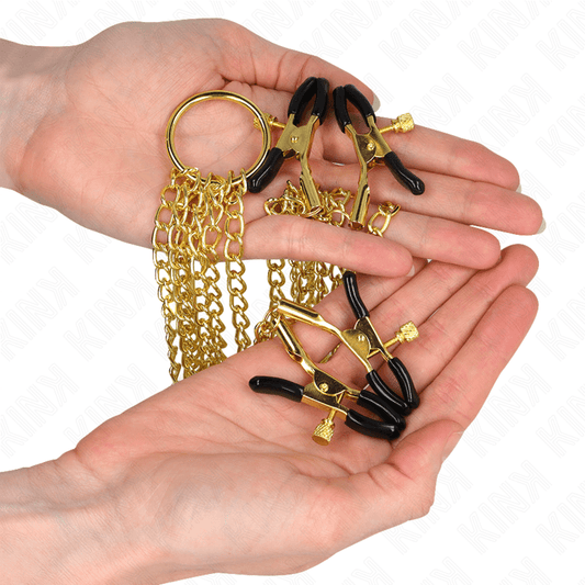 KINK - 4 NIPPLE AND CLIT CLAMPS ADJUSTABLE GOLD - Kink&Play