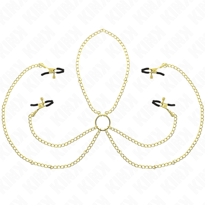 KINK - 4 NIPPLE AND CLIT CLAMPS ADJUSTABLE GOLD - Kink&Play