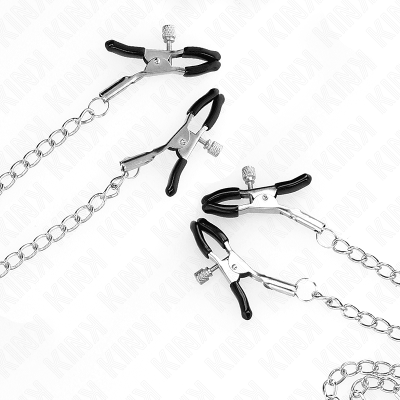KINK - 4 NIPPLE AND CLIT CLAMPS ADJUSTABLE SILVER - Kink&Play