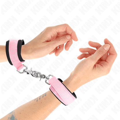 KINK - ADJUSTABLE NEOPRENE WRIST RESTRAINTS PINK ADJUSTABLE 22 - 34 CM - Kink&Play