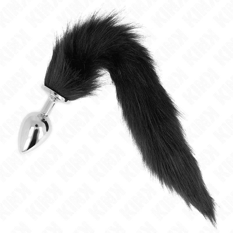 KINK - ANAL PLUG SIZE L 10 X 4 CM WITH SYNTHETIC TAIL 40 CM BLACK - Kink&Play