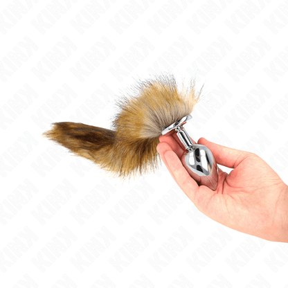 KINK - ANAL PLUG SIZE L 10 X 4 CM WITH SYNTHETIC TAIL 40 CM BROWN - Kink&Play