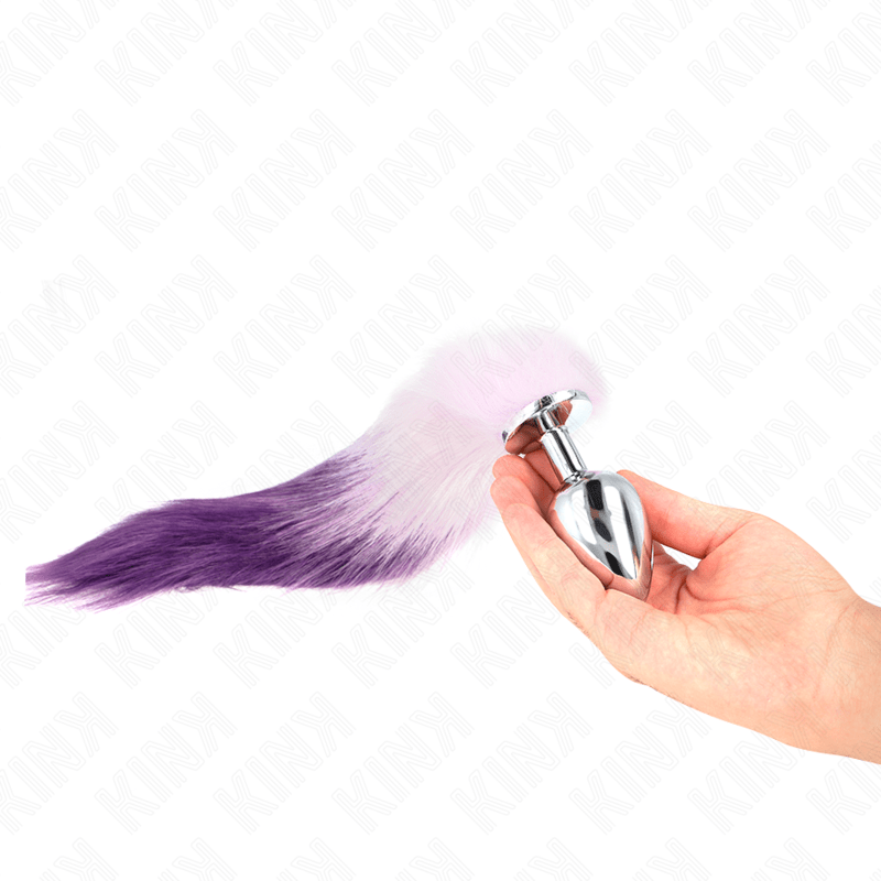 KINK - ANAL PLUG SIZE L 10 X 4 CM WITH SYNTHETIC TAIL 40 CM PURPLE - Kink&Play