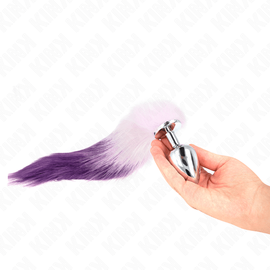KINK - ANAL PLUG SIZE L 10 X 4 CM WITH SYNTHETIC TAIL 40 CM PURPLE - Kink&Play