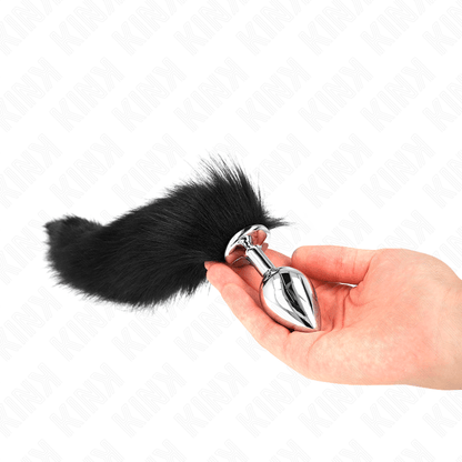 KINK - ANAL PLUG SIZE M 8 X 3.5 CM WITH SYNTHETIC TAIL 40 CM BLACK - Kink&Play