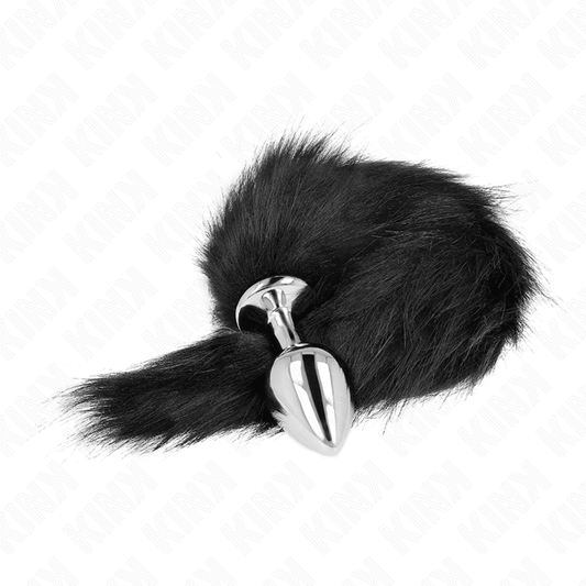 KINK - ANAL PLUG SIZE M 8 X 3.5 CM WITH SYNTHETIC TAIL 40 CM BLACK - Kink&Play