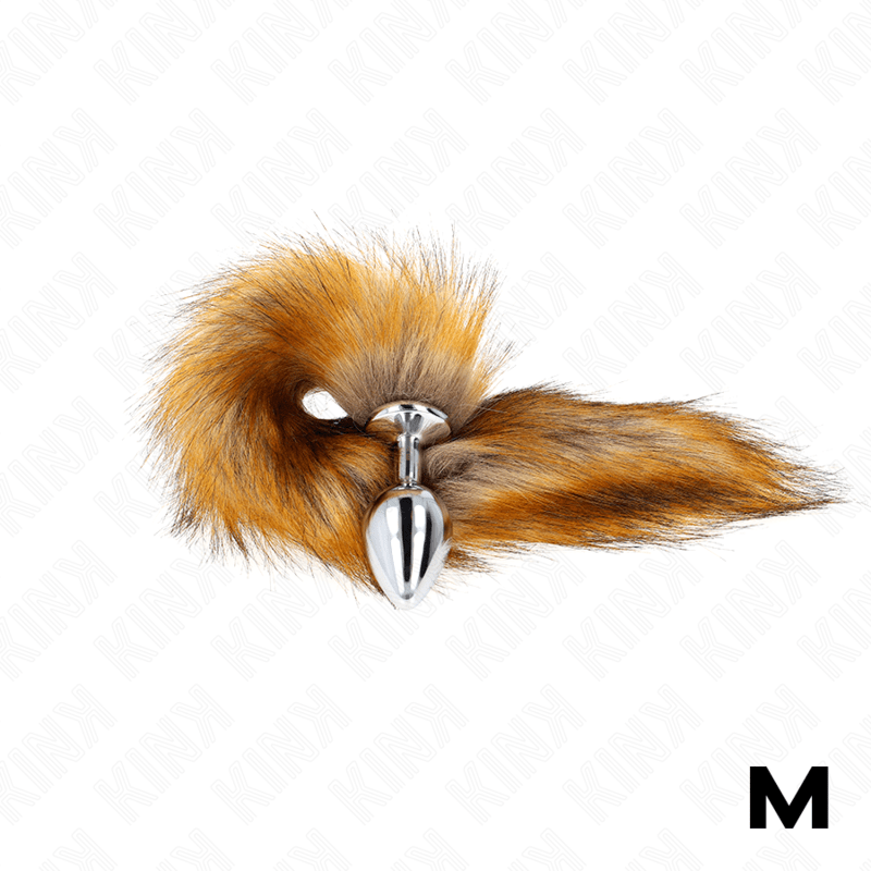 KINK - ANAL PLUG SIZE M 8 X 3.5 CM WITH SYNTHETIC TAIL 40 CM BROWN - Kink&Play