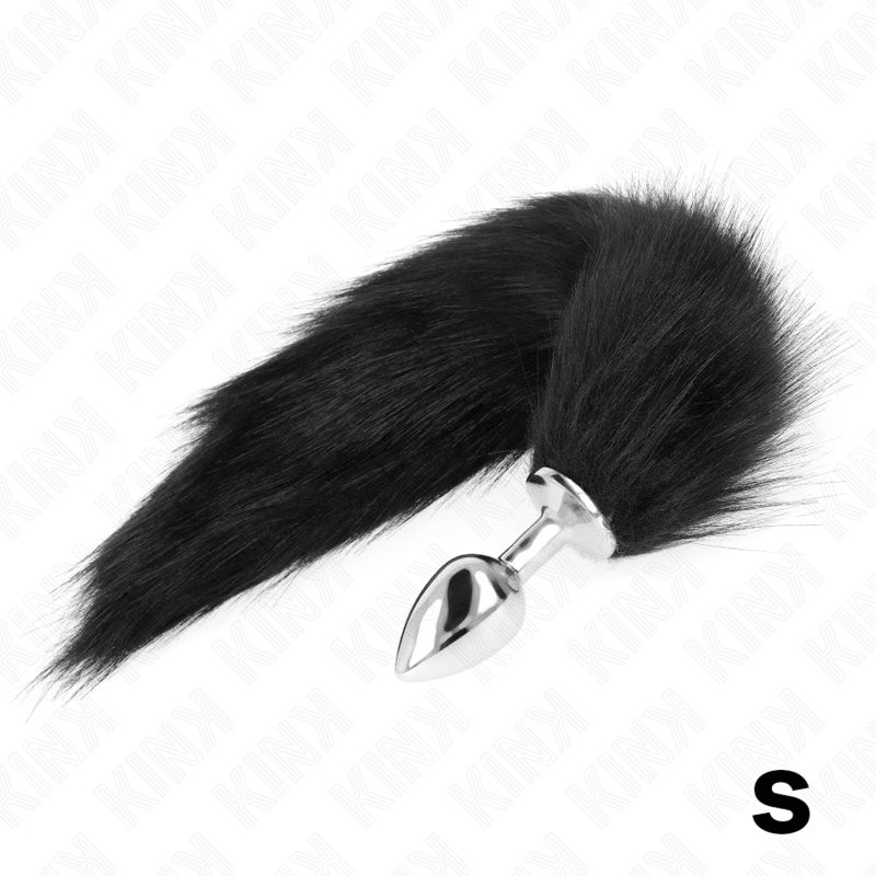 KINK - ANAL PLUG SIZE S 7 X 3 CM WITH SYNTHETIC TAIL 40 CM BLACK - Kink&Play