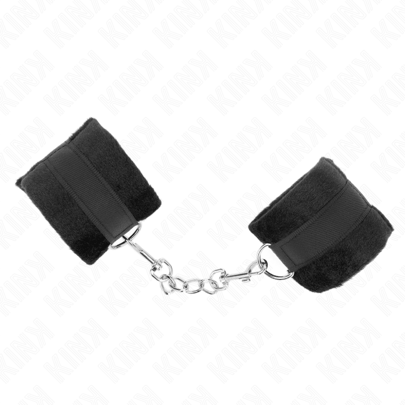 KINK - BEGINNER FUR HAND CUFFS BLACK 30 X 7 CM - Kink&Play