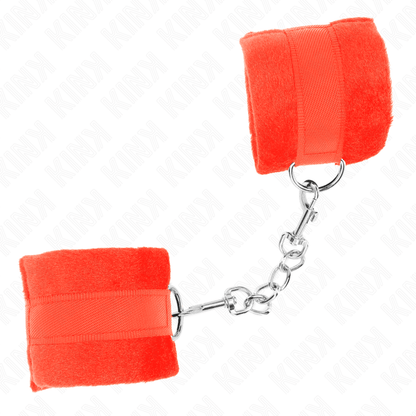 KINK - BEGINNER FUR HAND CUFFS RED 30 X 7 CM - Kink&Play