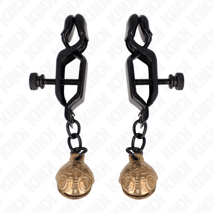 KINK - BELL JAW STYLE NIPPLE CLAMPS BLACK 7 CM - Kink&Play