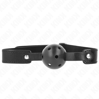 KINK - BLACK BREATHABLE BALL 4.5 CM GAG 65 x 2.5 CM - Kink&Play