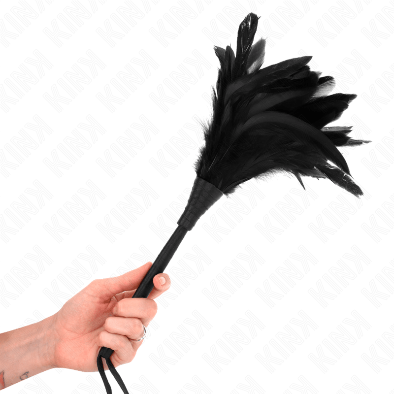 KINK - BLACK MAIDS HORN SHAPED TICKLE CHICKEN FEATHERS 36 CM - Kink&Play