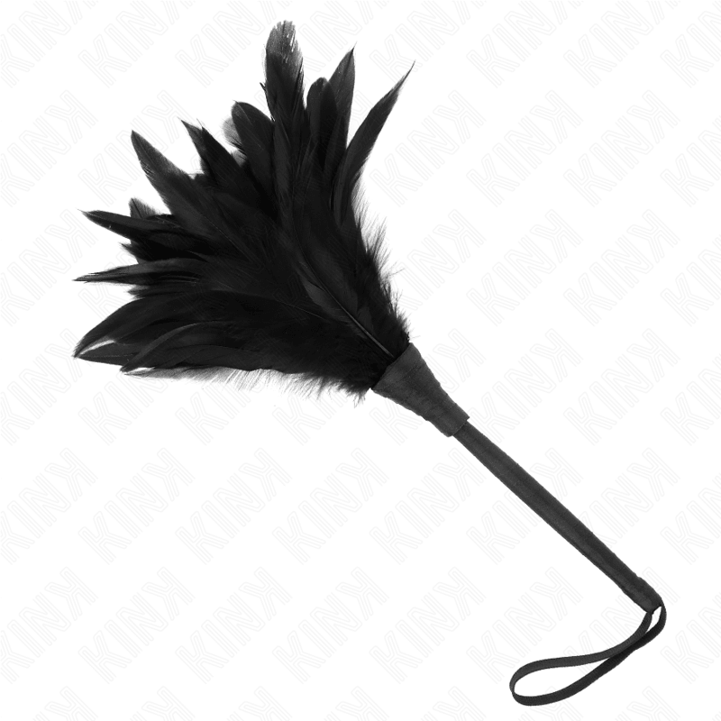 KINK - BLACK MAIDS HORN SHAPED TICKLE CHICKEN FEATHERS 36 CM - Kink&Play