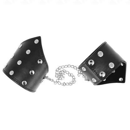 KINK - BLACK POINT STYLE WRISTBANDS WITH CHAIN ADJUSTABLE 17 - 23 CM X 8.5 CM - Kink&Play