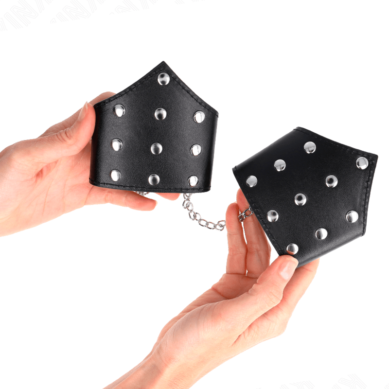 KINK - BLACK POINT STYLE WRISTBANDS WITH CHAIN ADJUSTABLE 17 - 23 CM X 8.5 CM - Kink&Play
